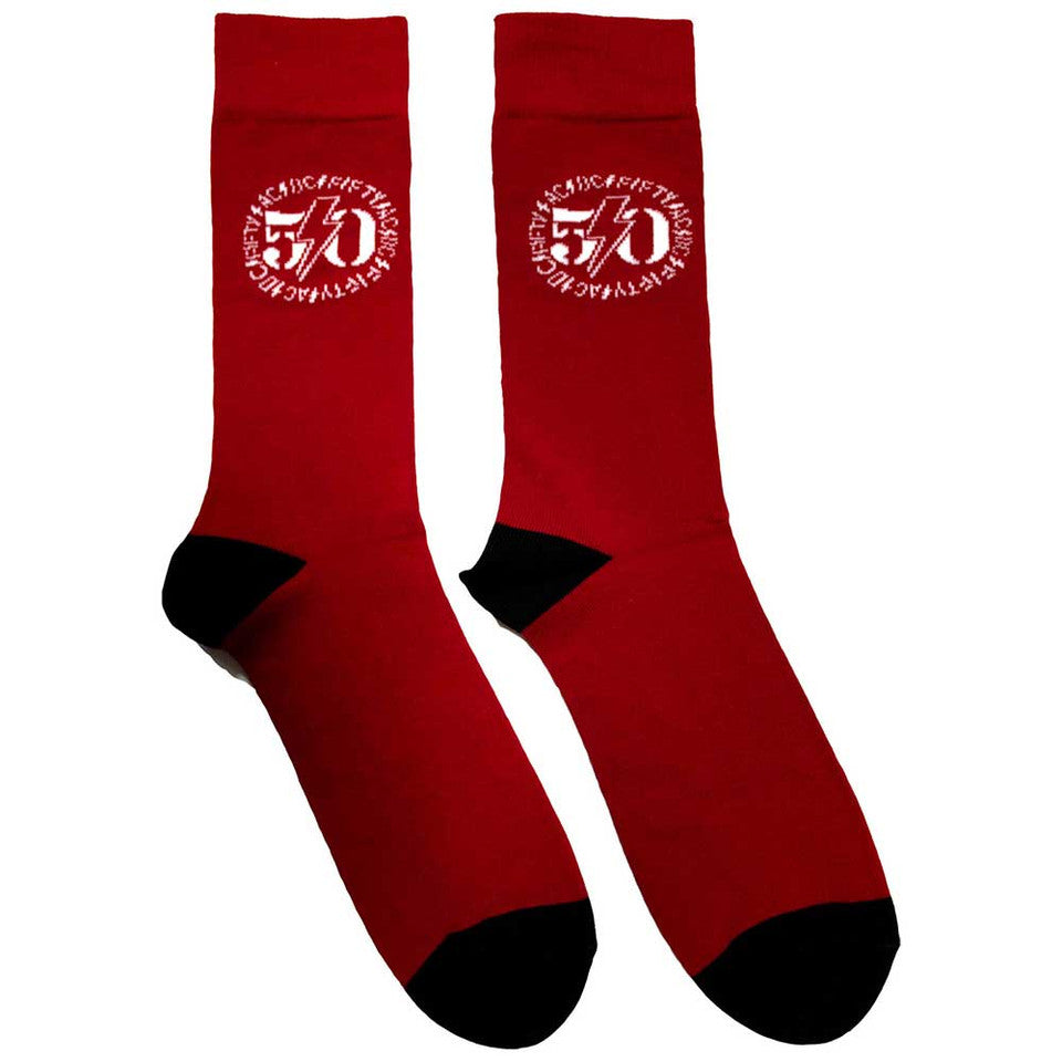 AC/DC Socks 50th Logo