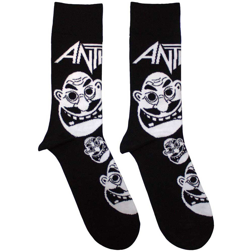 Anthrax Socks Faces Pattern B&W