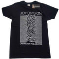Joy Division Unisex T-Shirt: Unknown Pleasures White On Black (Black)