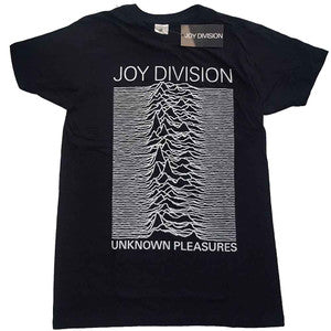 Joy Division Unisex T-Shirt: Unknown Pleasures White On Black (Black)