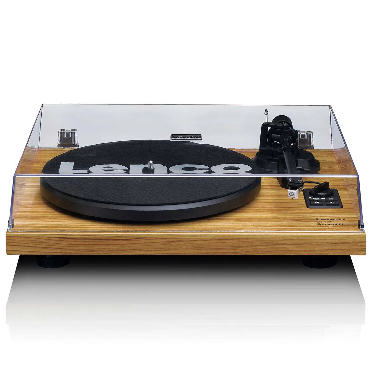 LENCO LS-500OK - Platenspeler met ingebouwde versterker en Bluetooth® plus 2 externe speakers - Hout