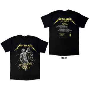 Metallica Unisex T-Shirt: And Justice For All Tracks (Black) (Back Print)