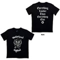 Motorhead Unisex T-Shirt: England (Black) (Back Print)