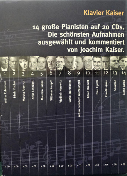 Klavier Kaiser (14 Große Pianisten Auf 20 CDs. Die Schönsten  Ausgewählt Und Kommentiert von Joachim Kaiser)