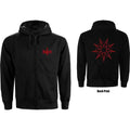 Slipknot Unisex Zipped Hoodie: 9 Point Star (Black) (Back Print)